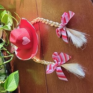 RUBIES Dog 🐕 Cowgirl Rodeo Hat with Braids Costume Cat ACCESSORY